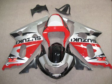 2001-2003 Red Silver Suzuki GSXR600 Motorcycle Fairings
