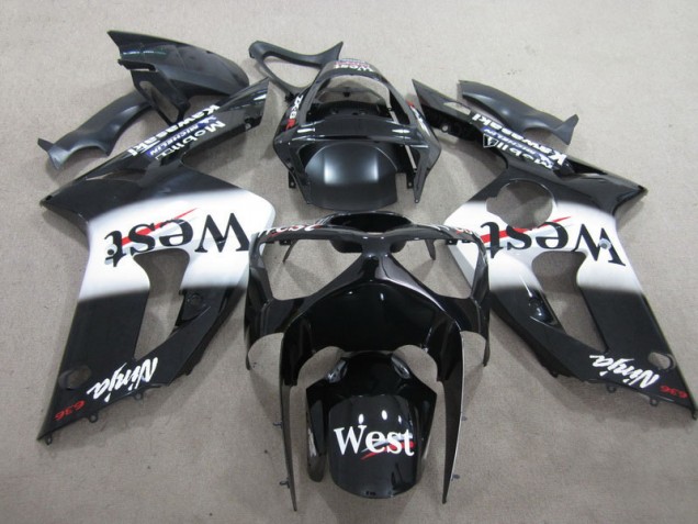 2003-2004 Black West Ninja 636 Kawasaki ZX6R Motorcycle Fairings 2003-2004 Black West Ninja 636 Kawasaki ZX6R Motorcycle Fairings