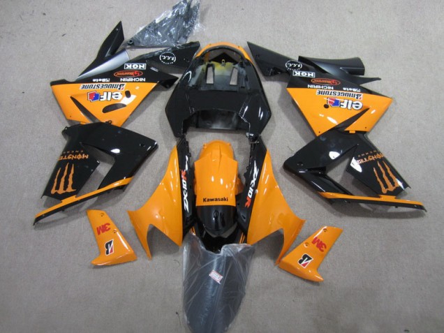 2003-2005 Black Orange 3M Monster Kawasaki ZX10R Bike Fairings 2003-2005 Black Orange 3M Monster Kawasaki ZX10R Bike Fairings