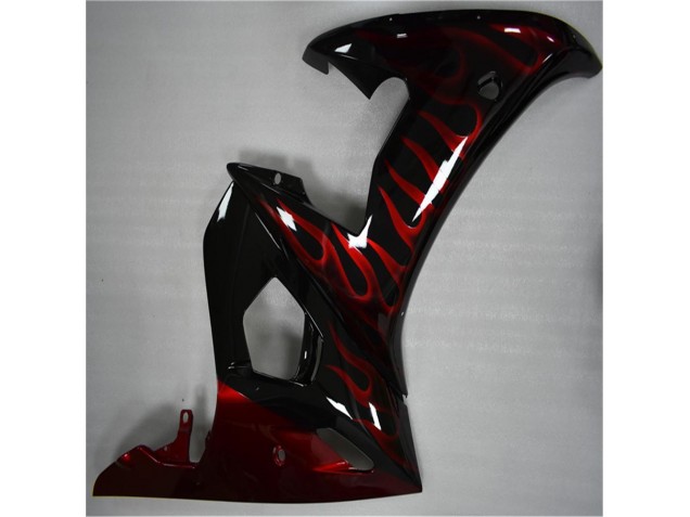 2003-2005 Black Red Flame Yamaha YZF R6 Motorcycle Fairing 2003-2005 Black Red Flame Yamaha YZF R6 Motorcycle Fairing