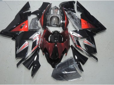 2003-2005 Black Red Kawasaki ZX10R Motorcycle Fairings