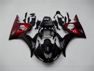 2003-2005 Black Red Yamaha YZF R6 Motorcycle Replacement Fairings