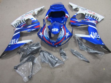 2003-2005 Blue White Motul Fiat Yamaha YZF R6 Motorcycle Fairings