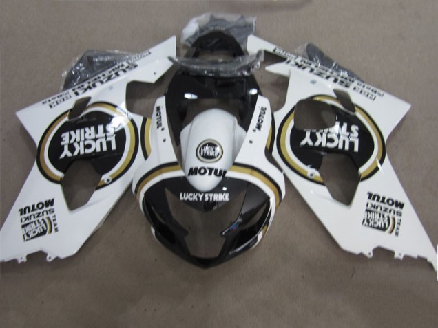 2004-2005 Black White Lucky Strike Motul Suzuki GSXR600 Motorcycle Fairings Kits 2004-2005 Black White Lucky Strike Motul Suzuki GSXR600 Motorcycle Fairings Kits