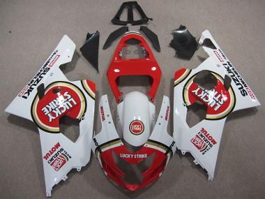 2004-2005 Red White Lucky Strike Motul Suzuki GSXR600 Motorcycle Replacement Fairings