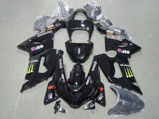 2005-2006 Black 3M Touch4 Monster Kawasaki ZX6R Motorcycle Fairings 2005-2006 Black 3M Touch4 Monster Kawasaki ZX6R Motorcycle Fairings