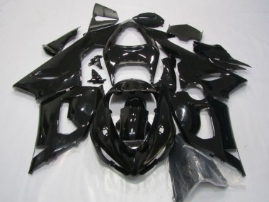 2005-2006 Black Kawasaki ZX6R Replacement Fairings