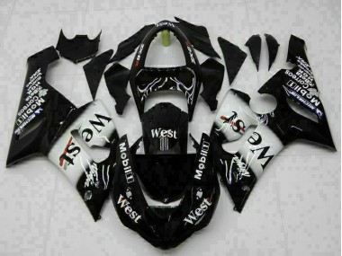 2005-2006 Black Kawasaki ZX6R Bike Fairings