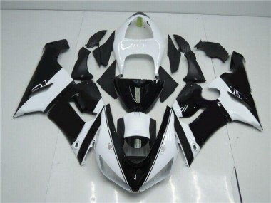 2005-2006 Black White Kawasaki ZX6R Moto Fairings