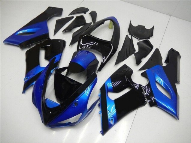 2005-2006 Blue Black Kawasaki ZX6R Motorcycle Fairing Kits 2005-2006 Blue Black Kawasaki ZX6R Motorcycle Fairing Kits