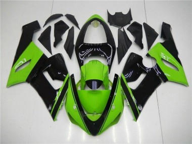 2005-2006 Green Black Kawasaki ZX6R Motor Fairings