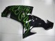 2006-2007 Black Green Flame Kawasaki ZX10R Motorcycle Fairing 2006-2007 Black Green Flame Kawasaki ZX10R Motorcycle Fairing