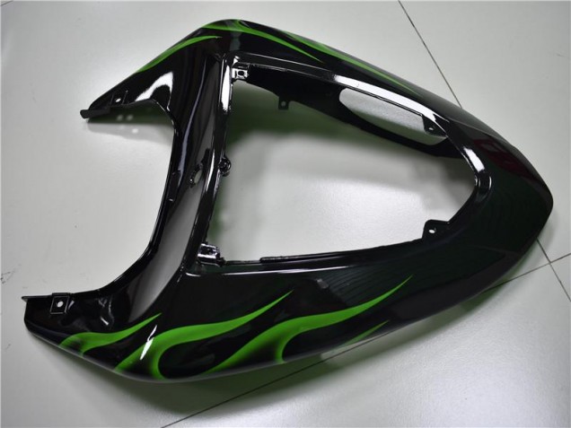 2006-2007 Black Green Flame Kawasaki ZX10R Motorcycle Fairing 2006-2007 Black Green Flame Kawasaki ZX10R Motorcycle Fairing