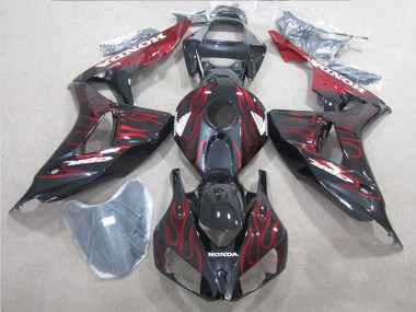 2006-2007 Black Red Flame Honda CBR1000RR Motorbike Fairing