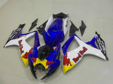 2006-2007 Blue White Red Bull Suzuki GSXR750 Motorcycle Fairings