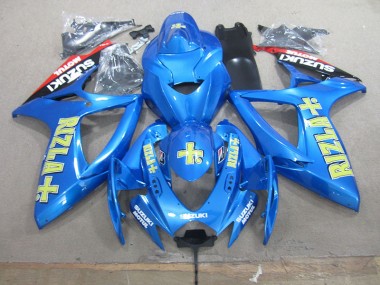 2006-2007 Blue Yellow Rizla Suzuki GSXR750 Bike Fairings