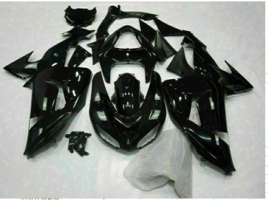 2006-2007 Glossy Black Kawasaki ZX10R Motorcycle Replacement Fairings