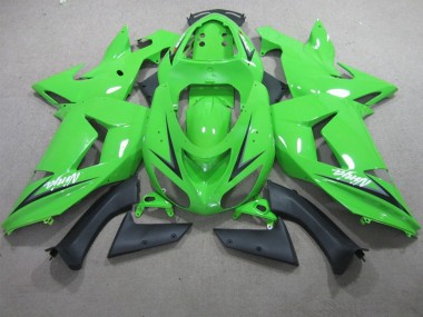 2006-2007 Green White Ninja Kawasaki ZX10R Motorcycle Fairings