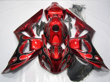 2006-2007 Red Black Flame Honda CBR1000RR Replacement Motorcycle Fairings