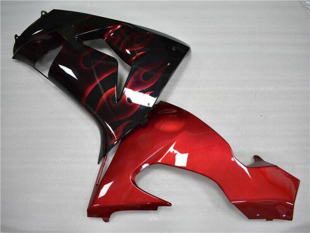 2006-2007 Red Flame Kawasaki ZX10R Motorcycle Fairings Kit 2006-2007 Red Flame Kawasaki ZX10R Motorcycle Fairings Kit