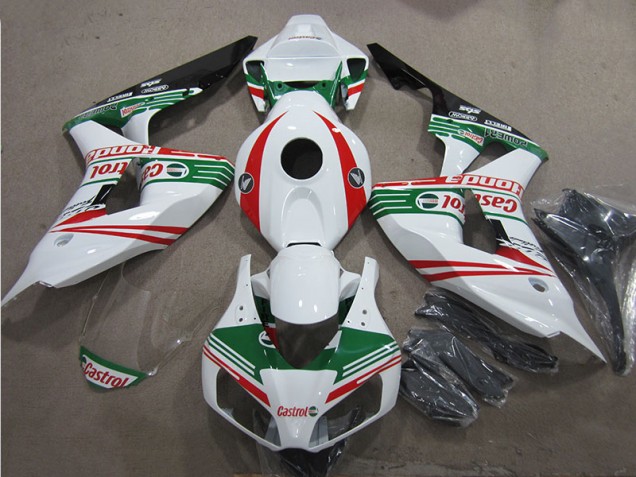 2006-2007 White Green Red Castrol Honda CBR1000RR Motorcycle Fairings Kit 2006-2007 White Green Red Castrol Honda CBR1000RR Motorcycle Fairings Kit