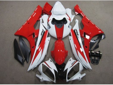2006-2007 White Red Black Decal Yamaha YZF R6 Motorcycle Fairing