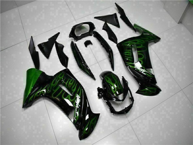 2006-2008 Green Flame Kawasaki EX650 Motorcycle Fairing Kits 2006-2008 Green Flame Kawasaki EX650 Motorcycle Fairing Kits