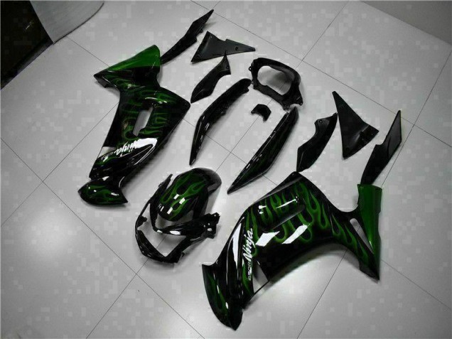 2006-2008 Green Flame Kawasaki EX650 Motorcycle Fairing Kits 2006-2008 Green Flame Kawasaki EX650 Motorcycle Fairing Kits