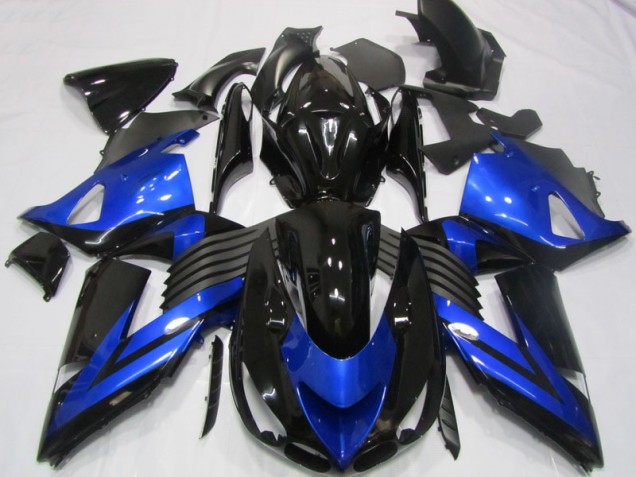 2006-2011 Black Blue Kawasaki ZX14R ZZR1400 Moto Fairings 2006-2011 Black Blue Kawasaki ZX14R ZZR1400 Moto Fairings