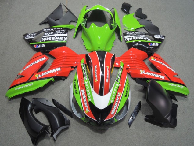 2006-2011 Red Green Motocard Kawasaki ZX14R ZZR1400 Bike Fairing 2006-2011 Red Green Motocard Kawasaki ZX14R ZZR1400 Bike Fairing