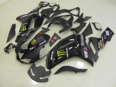 2007-2008 Black Monster Kawasaki ZX6R Motorcycle Fairings