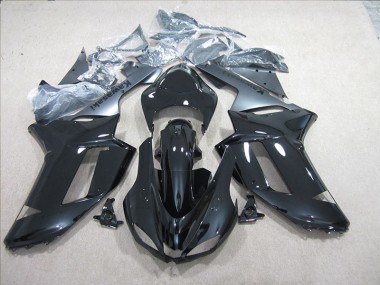 2007-2008 Black Silver Kawasaki ZX6R Motorcycle Fairings