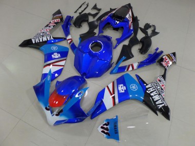 2007-2008 Blue White Black Stickers Yamaha YZF R1 Motorcycle Fairing
