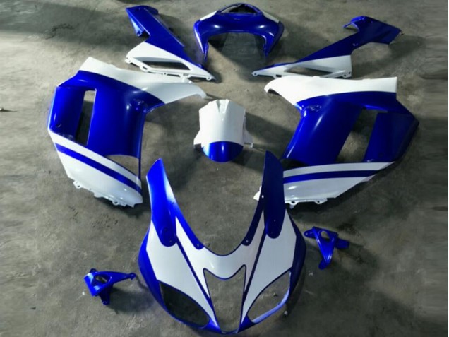 2007-2008 Blue White Kawasaki ZX6R Motorcycle Replacement Fairings 2007-2008 Blue White Kawasaki ZX6R Motorcycle Replacement Fairings