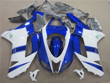 2007-2008 Blue White Monster Kawasaki ZX6R Bike Fairing