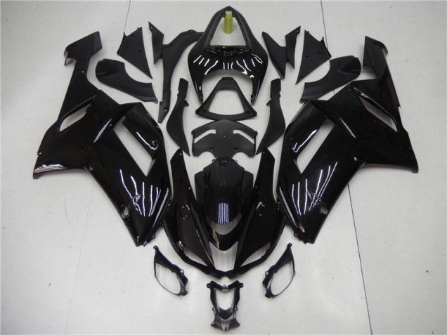 2007-2008 Glossy Black Kawasaki ZX6R Motorcycle Bodywork 2007-2008 Glossy Black Kawasaki ZX6R Motorcycle Bodywork