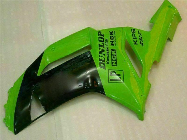 2007-2008 Green Black Dunlop Kawasaki ZX6R Motorbike Fairing Kits