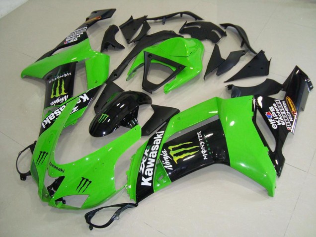 2007-2008 Monster Green Kawasaki ZX6R Motorcycle Replacement Fairings 2007-2008 Monster Green Kawasaki ZX6R Motorcycle Replacement Fairings