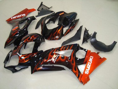 2007-2008 Orange Flame Suzuki GSXR 1000 K7 Motorbike Fairing Kits