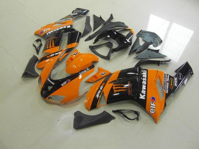 2007-2008 Orange Monster Kawasaki ZX6R Motor Fairings 2007-2008 Orange Monster Kawasaki ZX6R Motor Fairings