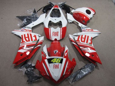2007-2008 Red White Fiat 46 Yamaha YZF R1 Motor Bike Fairings