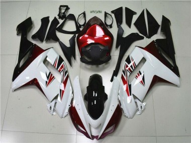 2007-2008 White Black Red Kawasaki ZX6R Motorbike Fairings
