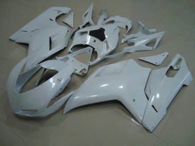2007-2014 Glossy White Ducati 848 1098 1198 Moto Fairings