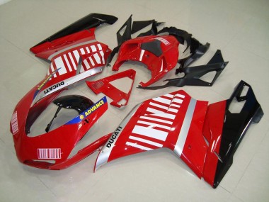 2007-2014 Red White Ducati 848 1098 1198 Motorcycle Fairings