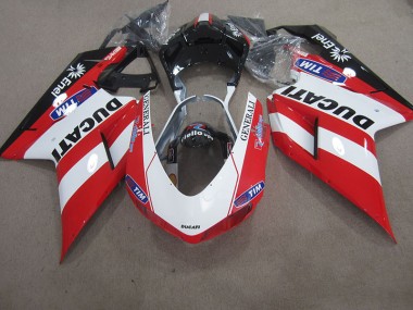 2007-2014 Red White Generali Tim Ducati 1098 Motorcycle Fairings Kit