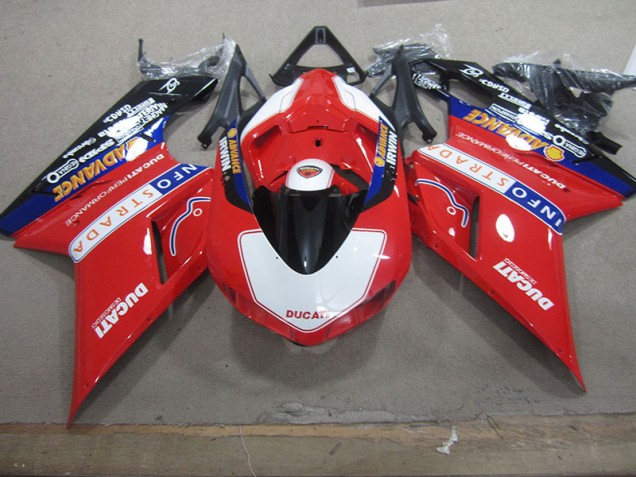 2007-2014 Red White Info Strada Ducati 1098 Motorcycle Fairings 2007-2014 Red White Info Strada Ducati 1098 Motorcycle Fairings