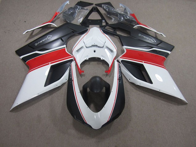 2007-2014 White Red Black Marvic Ducati 848 Motorcycle Fairings Kit 2007-2014 White Red Black Marvic Ducati 848 Motorcycle Fairings Kit