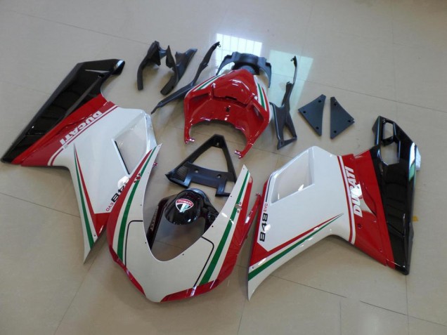 2007-2014 White Red Ducati 848 1098 1198 Bike Fairing Kit 2007-2014 White Red Ducati 848 1098 1198 Bike Fairing Kit