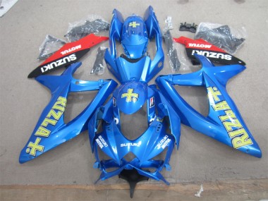 2008-2010 Blue Yellow Rizla White Motul Suzuki GSXR600 Motorcycle Fairings