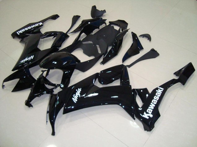 2008-2010 Glossy Black with White Sticker Kawasaki ZX10R Motorcycle Fairing Kit 2008-2010 Glossy Black with White Sticker Kawasaki ZX10R Motorcycle Fairing Kit